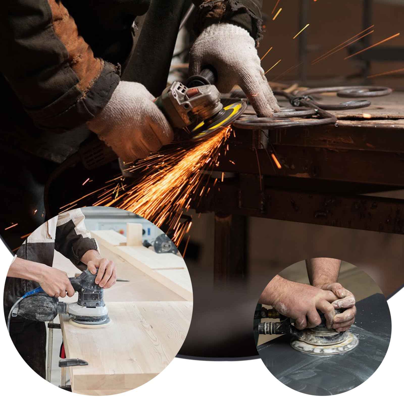 Akjwp 110PCS Wet Dry Sanding Discs, 5 Inch 8 Holes Hook and Loop Sandpaper 240 Grit Random Orbital Sander for Wood Automotive Metal Plastic Sanding Polishing