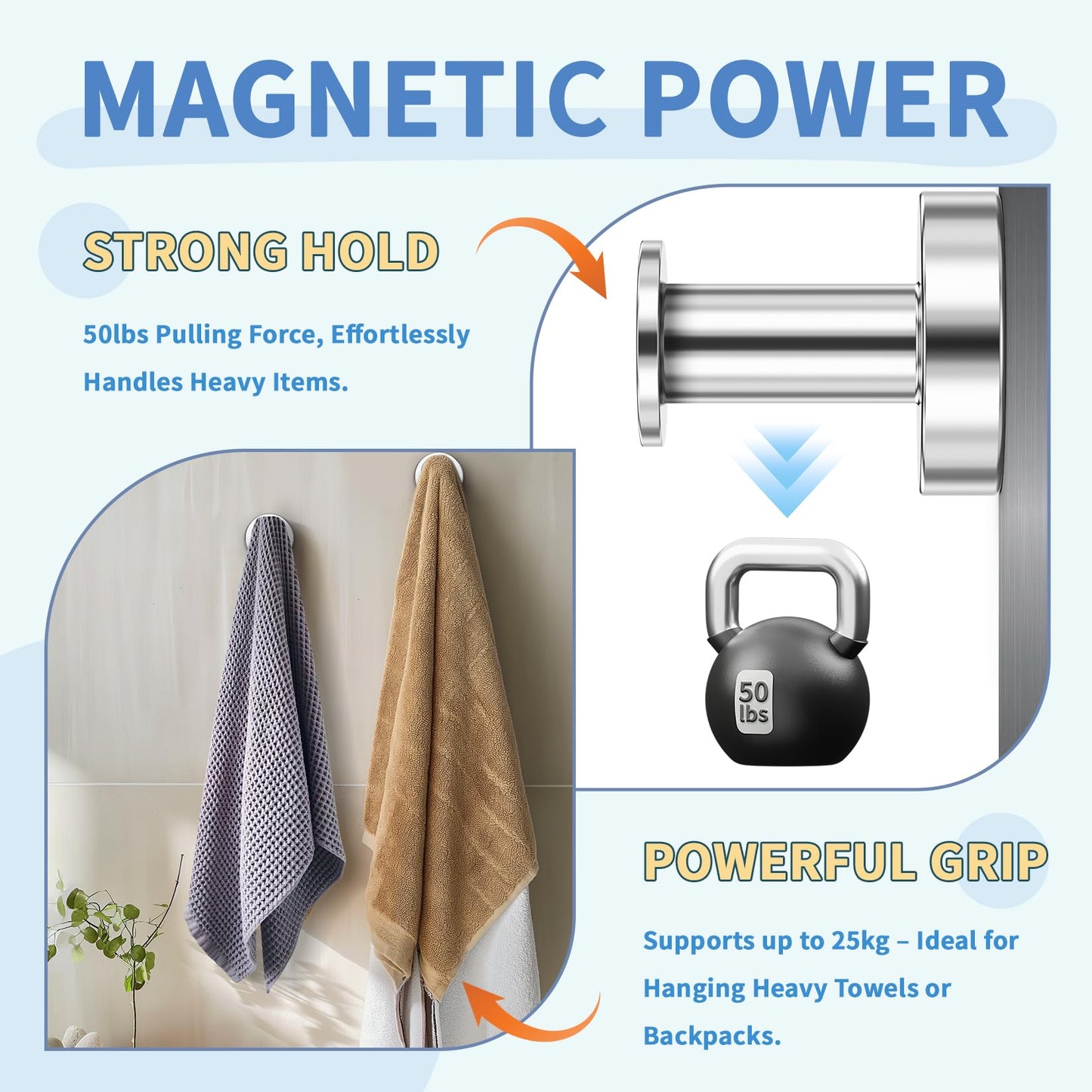 FINDMAG Magnetic Hooks for Cruise Cabins, 150lb Strong Magnetic Hooks Heavy Duty for Hanging, Powerful Cruise Door Magnets, Heavy Duty Magnets with Hooks for Coat, Wreath, Headphone, Silver, 2Pack