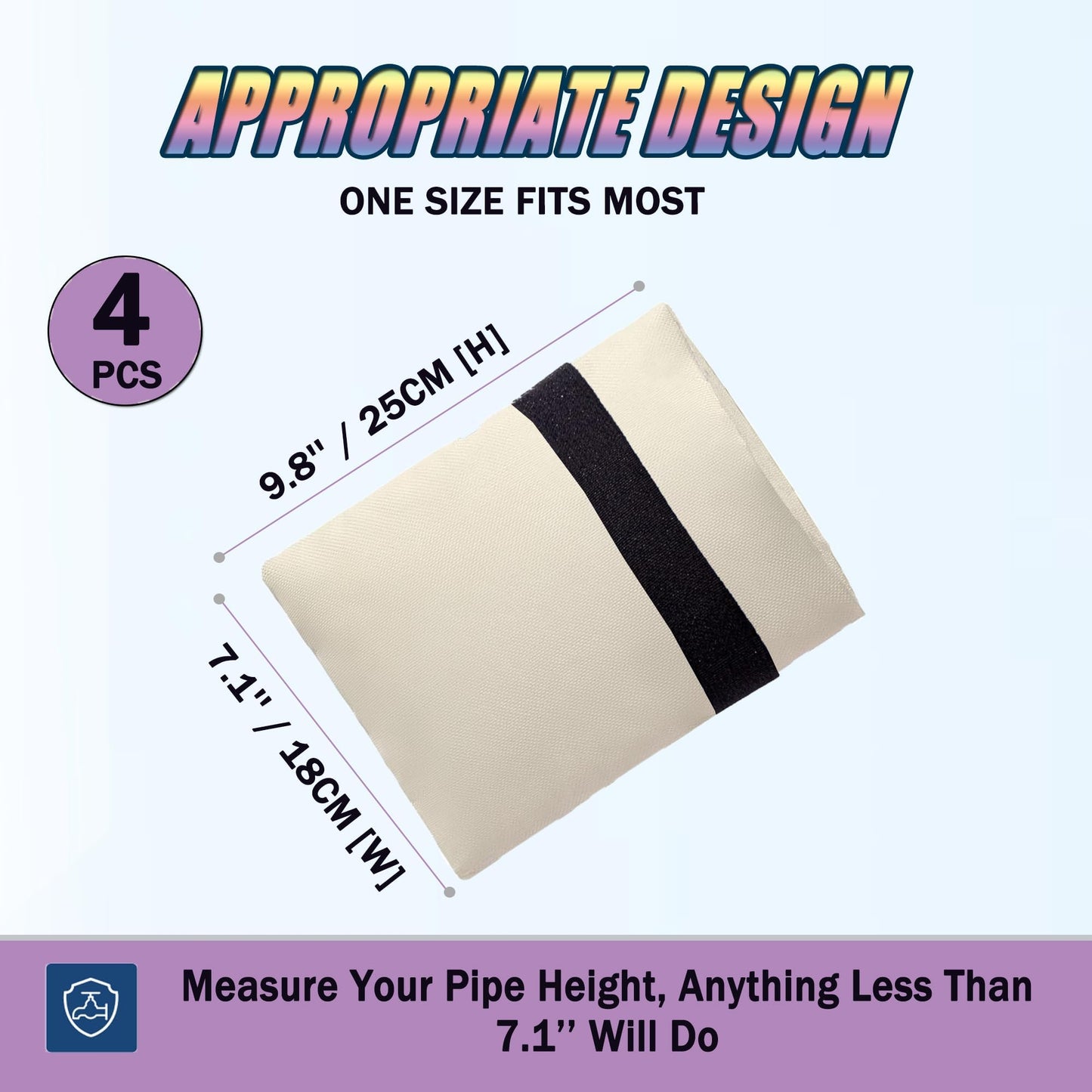 Outdoor Faucet Cover for Winter - Pro 7.1"W x 9.8"H - 4 PACK Outdoor Water Faucet Cover Socks for Winter Freeze Protection Pipe Insulation Reusable Waterproof Insulated Spigot backflow Cover - Beige