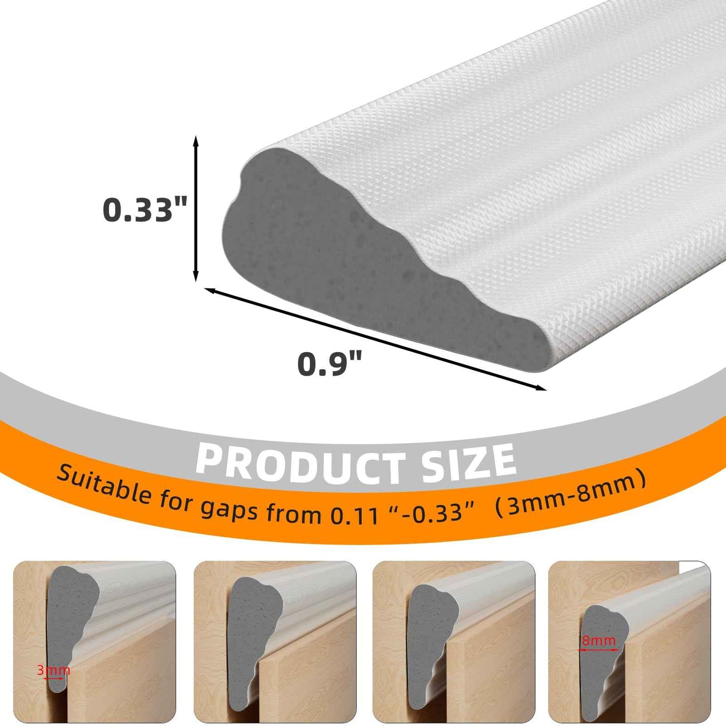 2 Pack*16.4 Ft Self-Adhesive Wedge Foam Window Weather Stripping Door Seal Strip, Soundproof Exterior Front Door Frame Gap Filler, Draft Stopper Foam Tape Noise Light Blocker (White)