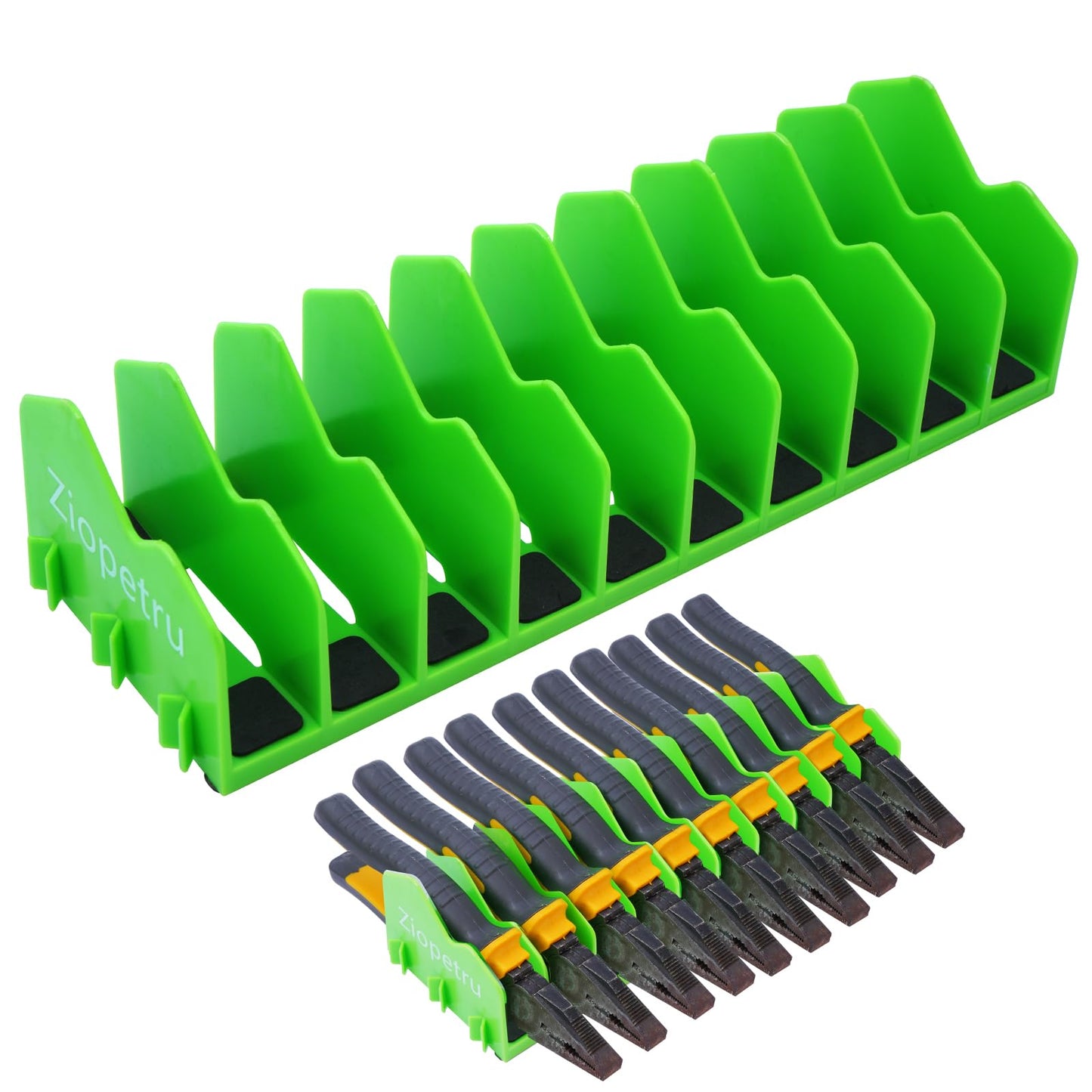 Ziopetru Plier Organizer Rack, 10-Slot Pliers Organizer for Tool Box Drawer, Tools Organizers Players with Non-Slip Rubber Base, Fits 0.8" Tools, 3" H Drawers(1 Pack