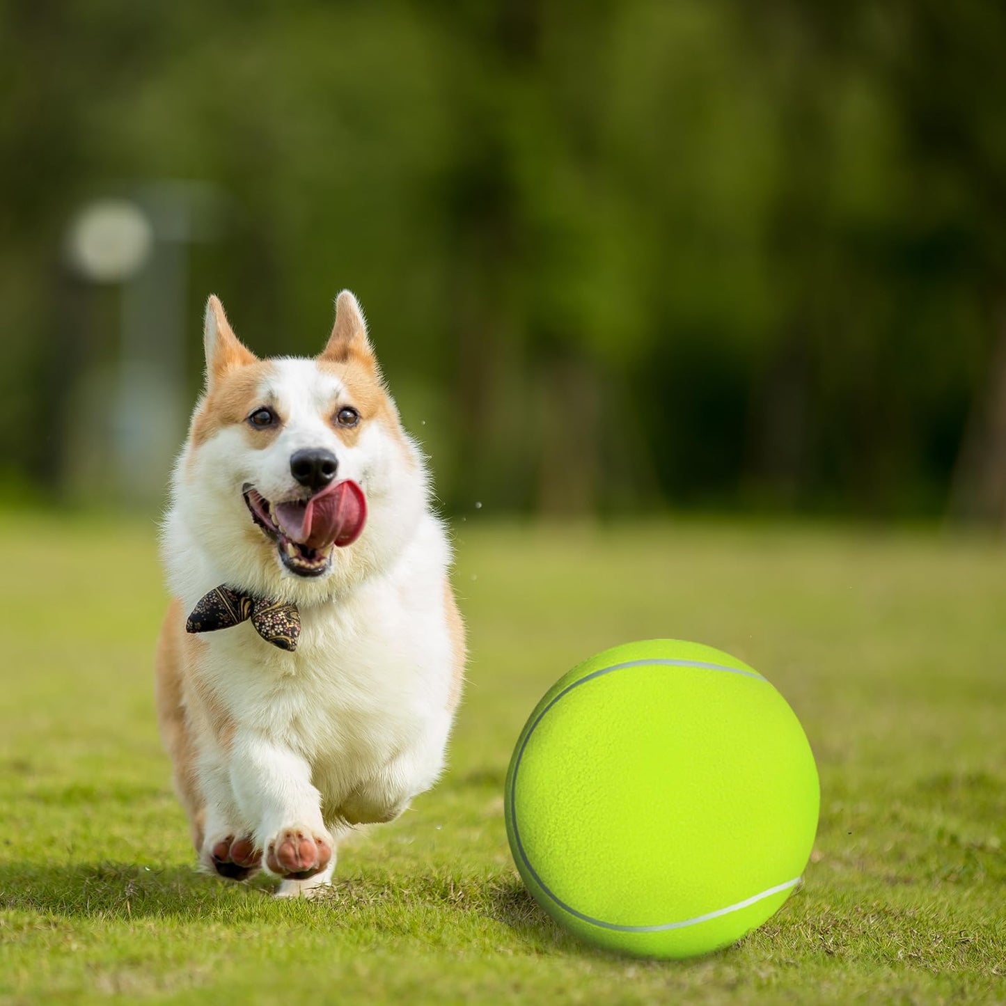 atbuym 4 Pack 9.5" Oversize Giant Tennis Ball Dog Tennis Balls Large Pet Chew Toy for Outdoor/Indoor Sports Dog Ball Gift with Needle