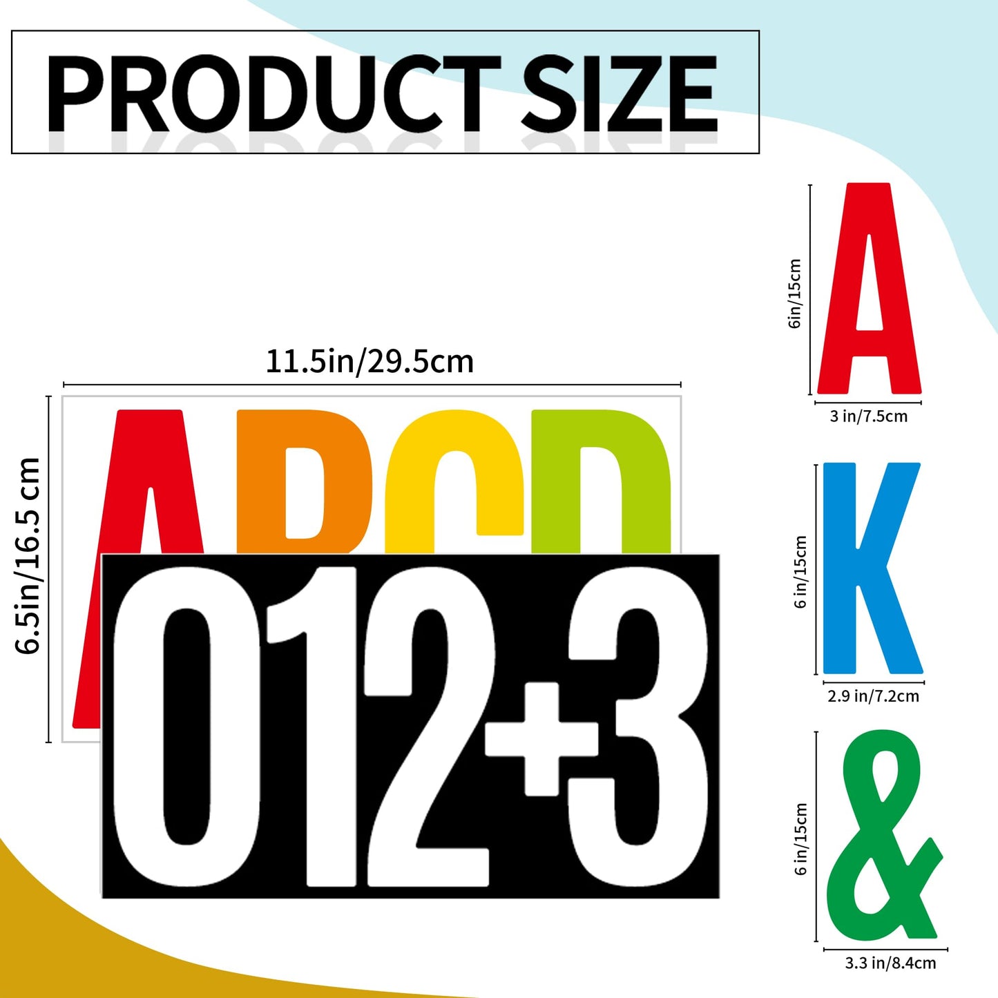 30 Sheets 159 PCS Large Letter and Numbers Stickers 6inch Vinyl Self Adhesive Stickers for Crafts Outdoor Sign Wall Mailbox Windows Doors Car Poster Board, Homes, Businesses, Address Numbers(Black)