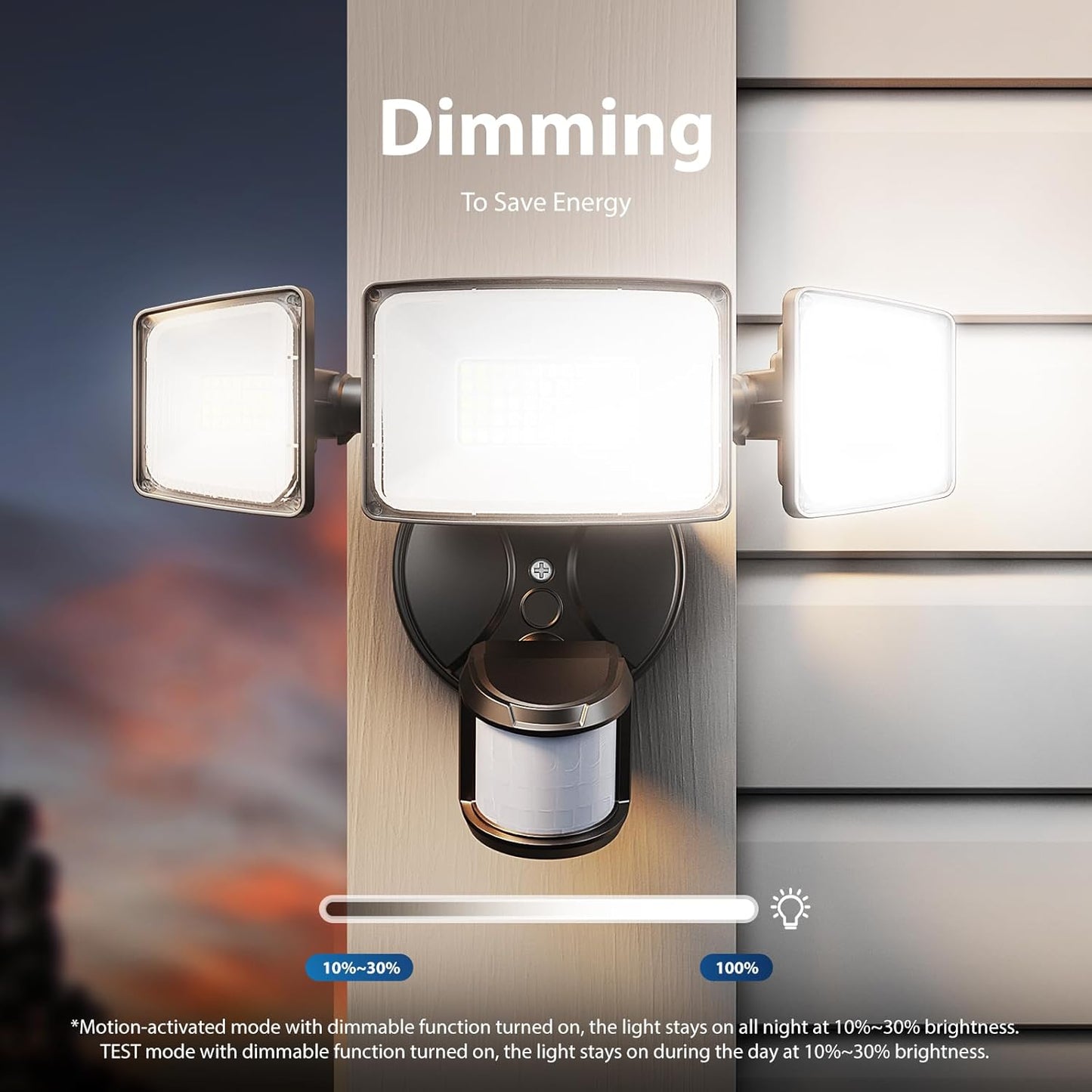 75W LED Motion Sensor Flood Light - Dusk to Dawn Outdoor Security Light, 7500LM, IP65 Waterproof