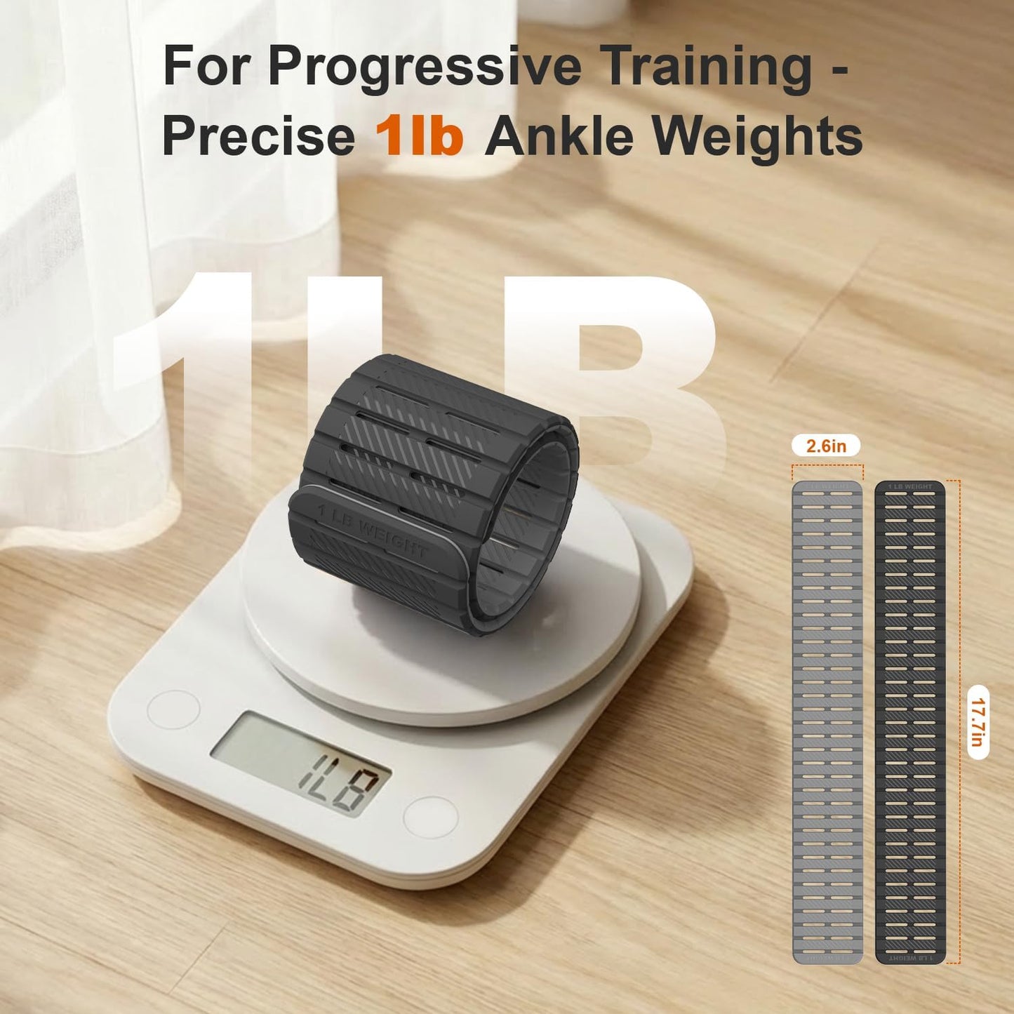 SE7EN Magnetic Ankle Weights - Adjustable 1 lb Set of 2 for Pilates, Yoga, Pool & Gym Workouts
