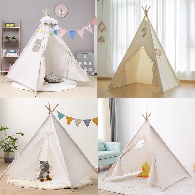 GJD Teepee Tent Stabilizer Pole Fixator Anti-Collapse Kit, Natural Pine Wood Stabilizer for Teepee Tent Indoor Outdoor Adults Teenagers Teepee Tent (2 PCS)