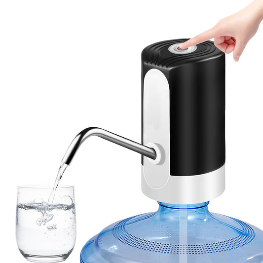Water Table Pump, Portability Electric Water Pump with USB Data Cable,Black Automatic Drinking Water Bottle Pump for Travel, Kitchen, Home, Office