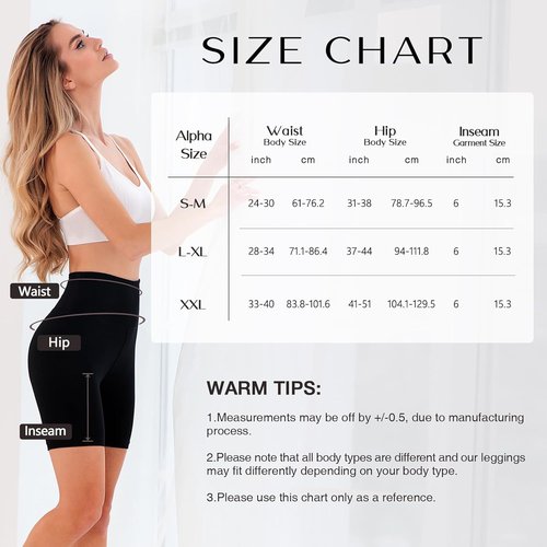 Leafigure Biker Shorts for Women - 6" High Waisted Yoga & Workout Shorts | 2 Pack
