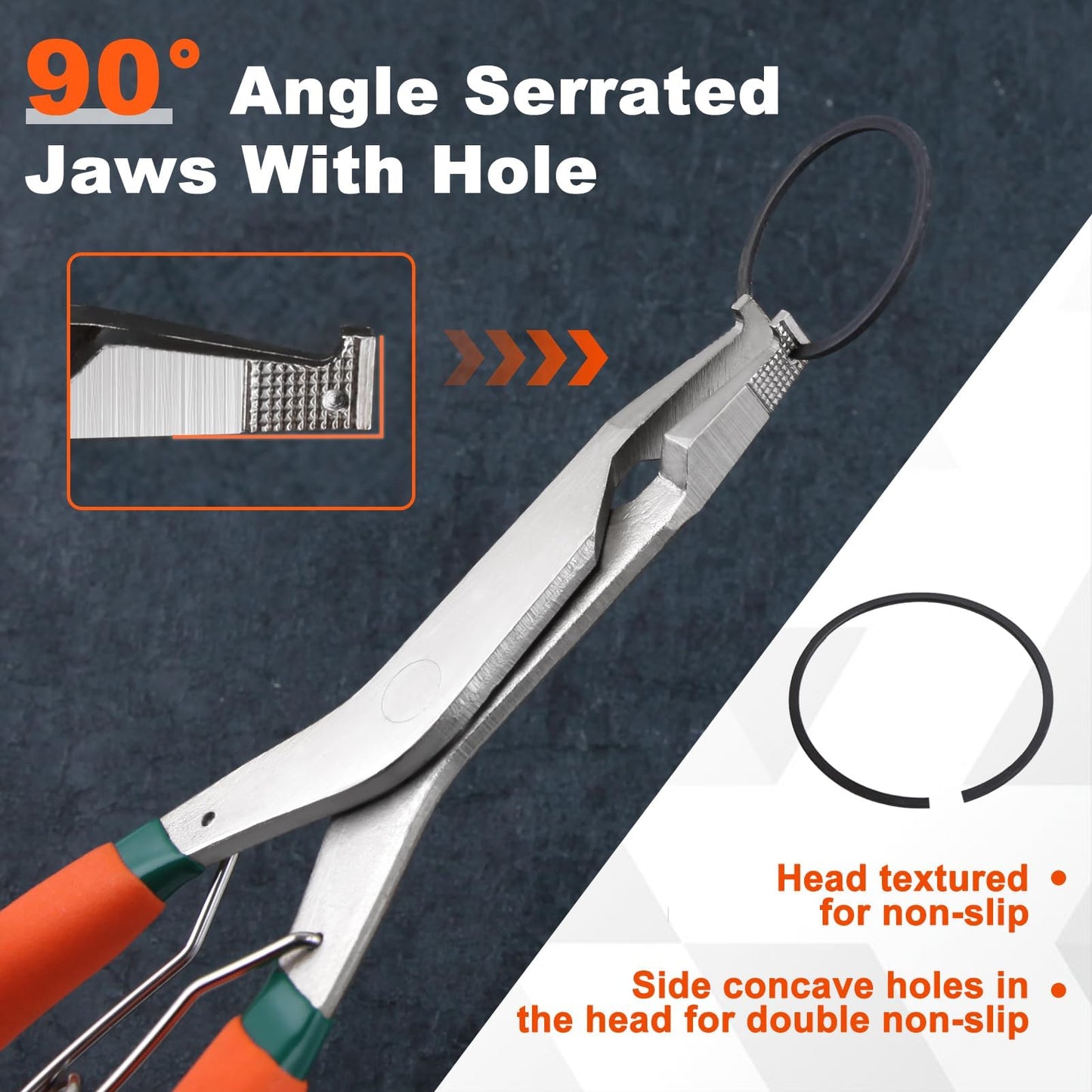 SPEEDWOX 9 inch Angle Tip Lock Ring Pliers with Hole Special Circlip Plier Angle Tip Retaining Ring Pliers Snap Ring Pliers Ring Removal Tool C-clip for Removing Installing Gearshift Locking Rings