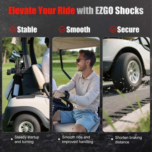 EZGO TXT Front and Rear Golf Cart Shocks Fit for EZGO TXT/Medalist 1994-Up Golf Carts Replaces OEM# 70928-G01, 76418-01 4PCS