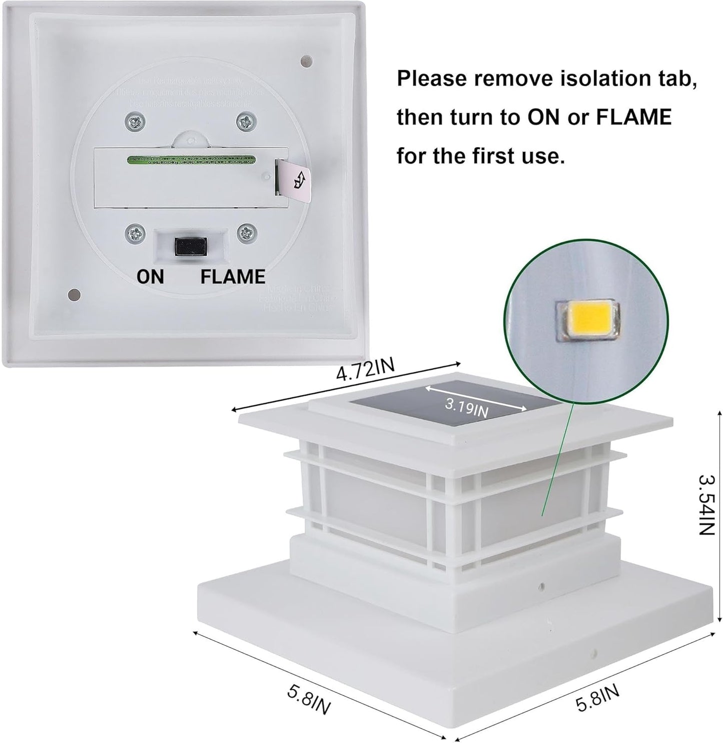 Solar Post Cap Lights - 6 Pack Outdoor Fence Lights for 4x4, 5x5, 6x6 Posts - Bright Warm White LED Decor for Garden & Patio