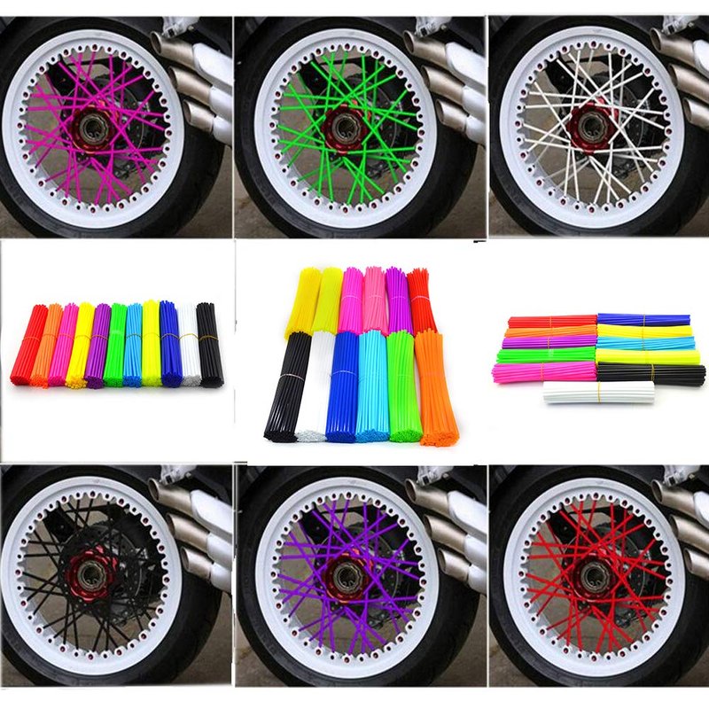 Super Pop Bicycle Spoke Skins Wraps Compatible with Schoolmate Bike Fans- Colorful Bike Wheel Decoration-72 Pcs(pink)