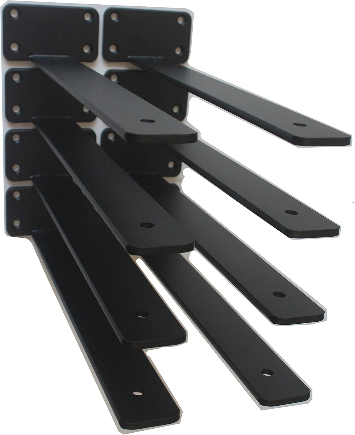 10-Inch Black Iron Floating Shelf Brackets - 12 Pack Rustic Industrial Support