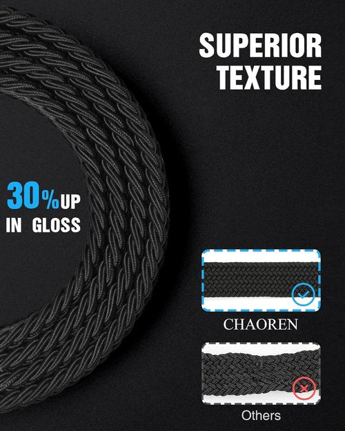 CHAOREN Men's Braided Stretch Golf Belt - Perfect Fit for Casual Pants, Shorts & Jeans