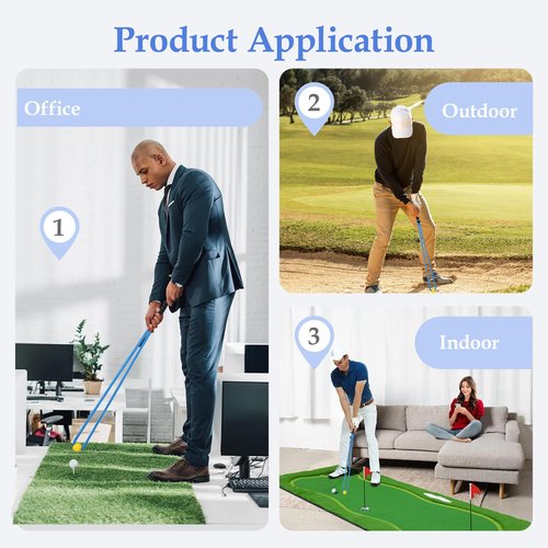 Little World Golf Rope Swing Trainer Set - Golf Training Aid with Swing Correcting Arm Band for Improved Technique & Tempo, Perfect Golf Gifts for Men & Women (Blue)