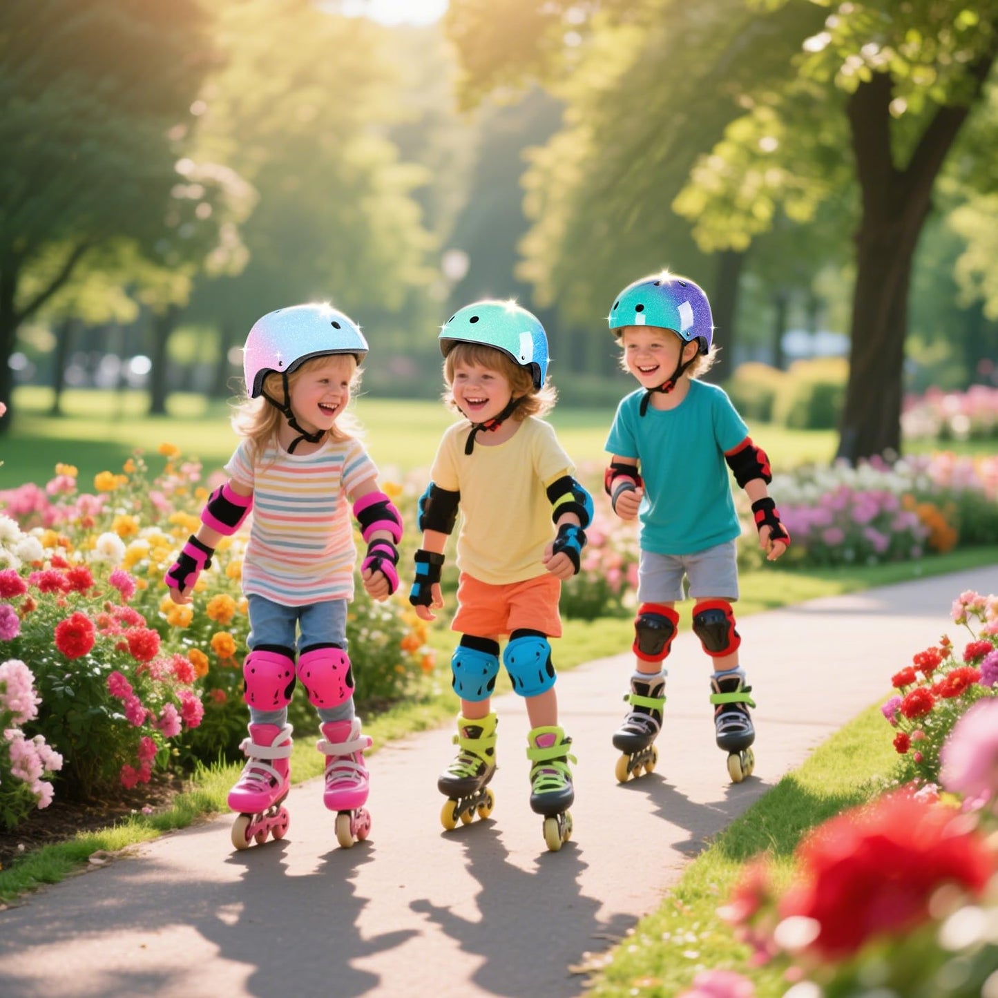 Kids Bike Helmet for 3-5-8-14 Years Kids Girls Boys Youth Bicycle Helmet for Scooter Balance Bike Roller Skating Skateboard Helmet (Greenpurplepink, Small)