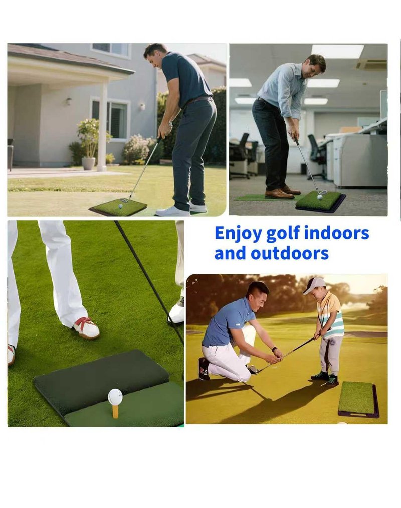 Golf Hitting Mats Outdoor Indoor,Golf Practice Mat with Instant Swing Path 3 Replaceable Golf Swing Training Mats Heavy Duty Non-Slip Rubber Base with Tees & Balls for Training, Driving, Chipping