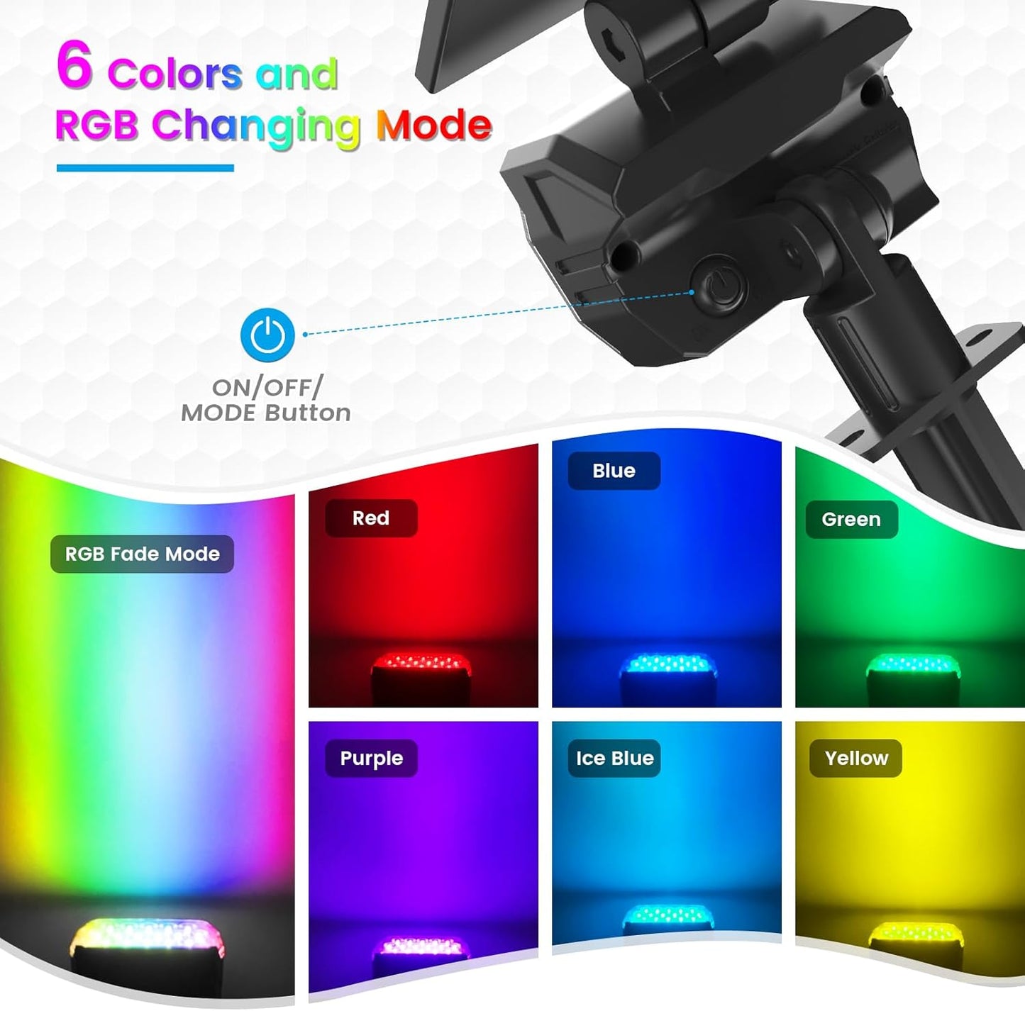 VOLISUN 8-Pack Solar Landscape Spotlights - IP67 Waterproof Uplights for Garden & Pathway, 27 LED Warm White, 3 Lighting Modes