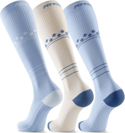 FITRELL Compression Socks - 20-30mmHg Circulation Support for Women & Men | 3 Pairs