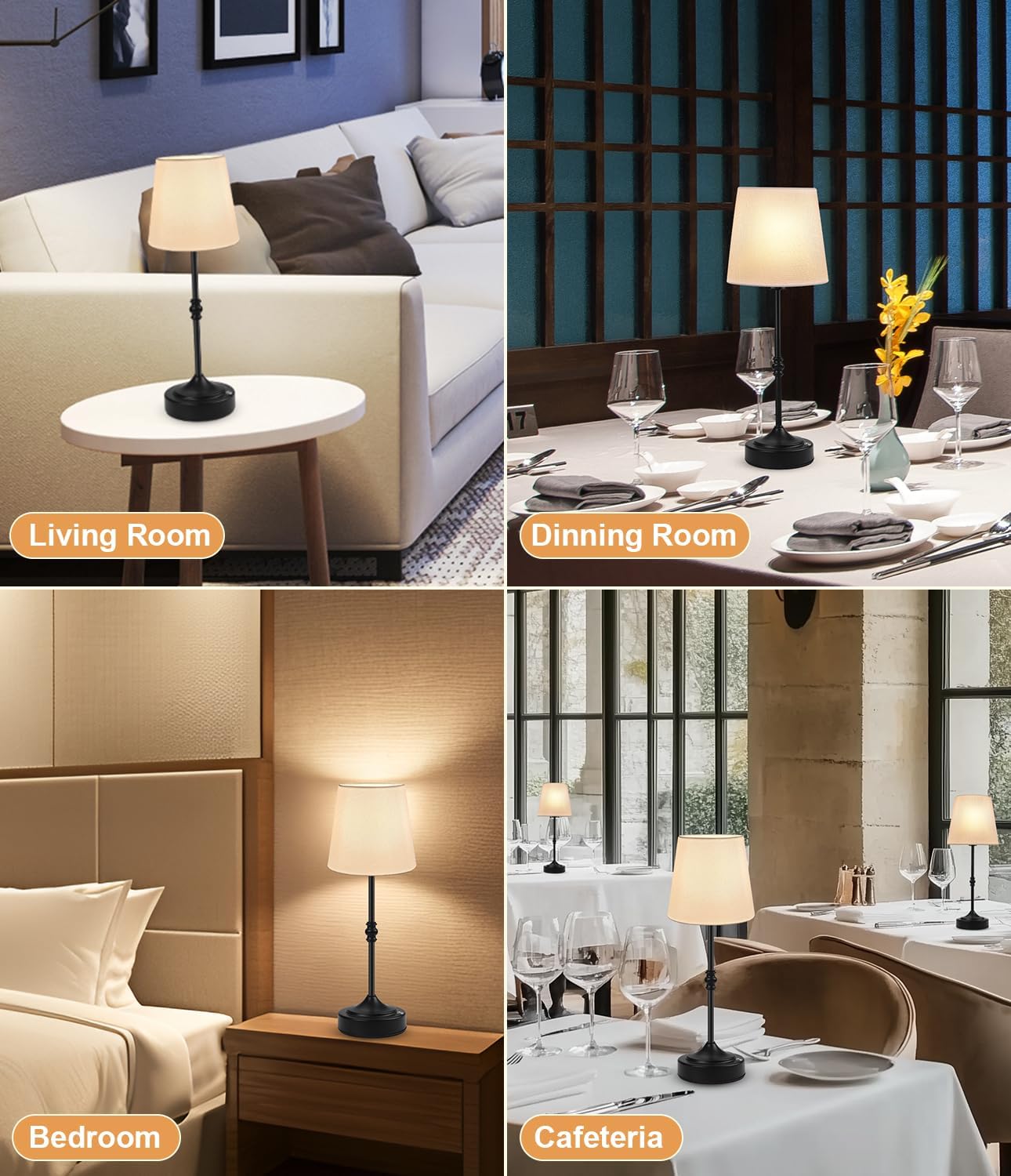 Rechargeable Cordless Touch Table Lamp - 5000mAh Battery, 3-Level Dimmable, Portable Brass Night Light for Home & Patio