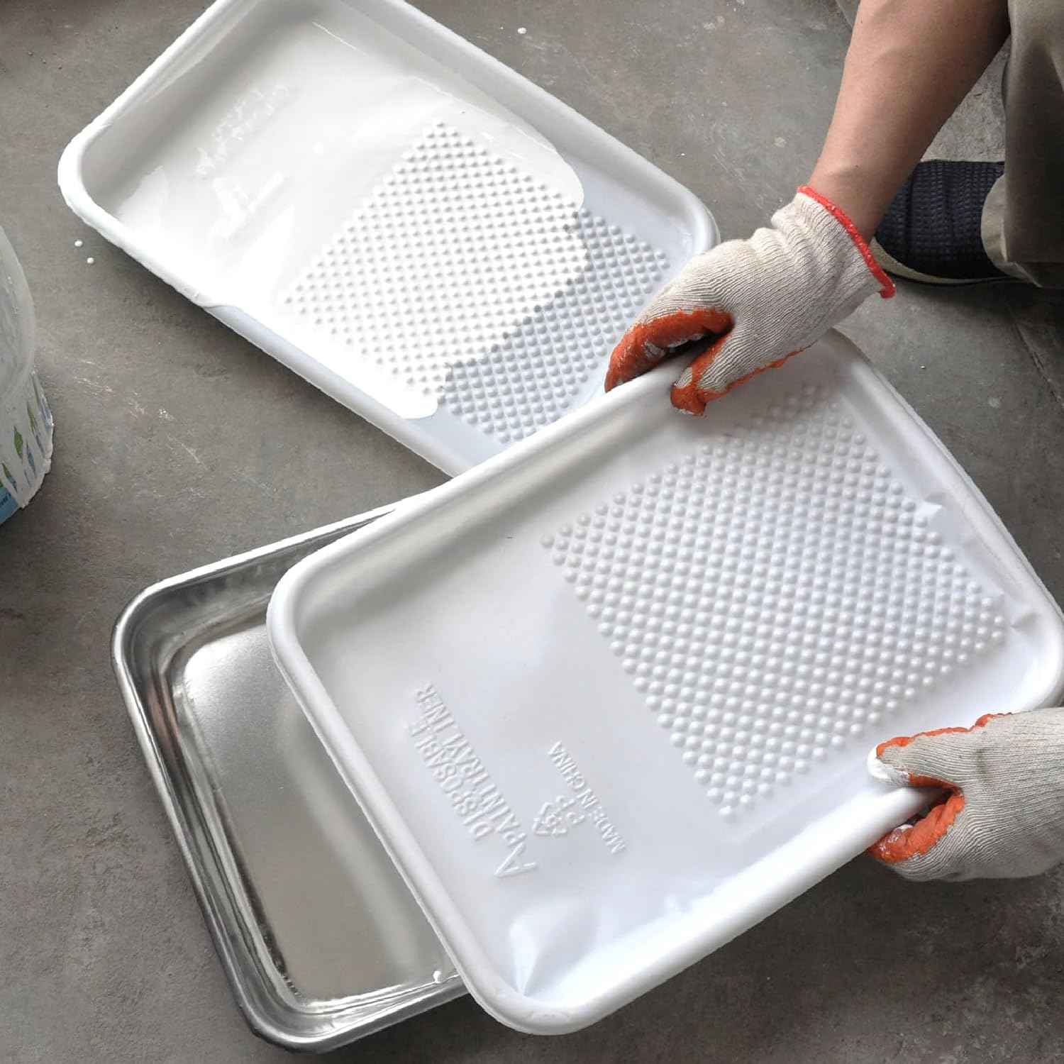 Great Andrew 9-Inch Paint Tray Liner, 21 PCS Plastic Paint Roller Tray Liner Set, Disposable Paint Pan Liners for Painting House, Walls, Floors, Home Improvement DIY Projects