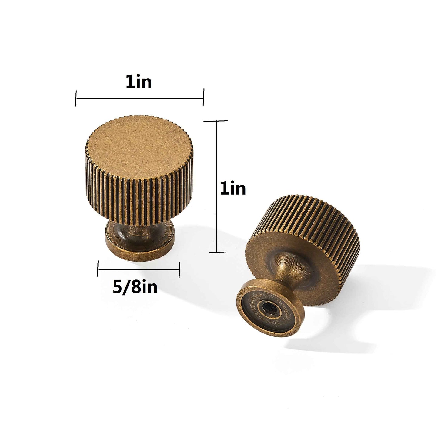 khtumeware 10 Pack Solid Antique Brass Cabinet Knobs 1 Inch Single Hole Vintage Brass Cabinet Pulls Round Kitchen Cabinet Knobs Drawer Knobs