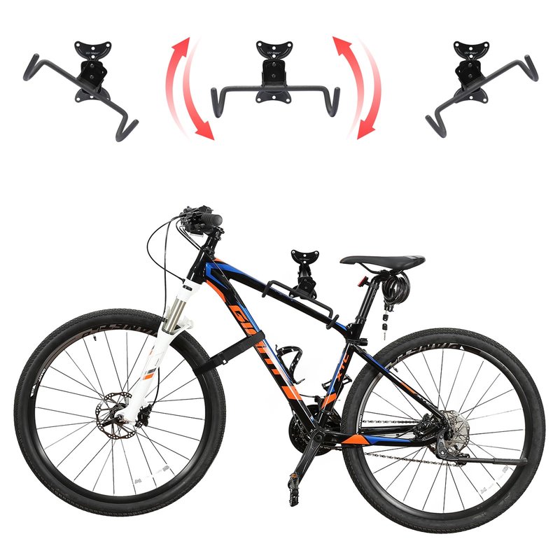 UU-Major Bike Wall Mount,Heavy Duty Bike Hanger, Mounted Bike Hook for Garage Wall,Horizontal Bike Rack for MTB,Road And Hybrid Bikes Storage,Thicker Metal With Rubber Coating.(Adjustable*2 Pack)