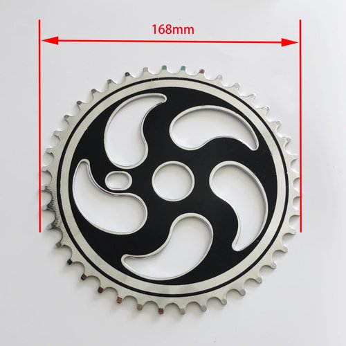 DONSP1986 2”Cup Wide Pedal Crank Kit, One-Piece Crank, for 2- Stroke Motor,Gas Motorized Bicycle 48cc/66cc/80cc (Black-Silver, 40 Teeth)