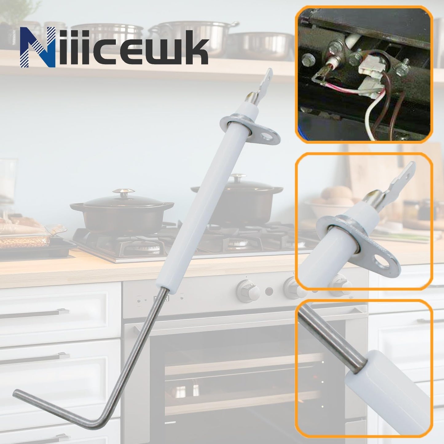 69w43 Flame Sensor Igniter Compatible with Lennox Armstrong Ducane Furnace,Replaces 69W4301, LB-74940B, LB74940B