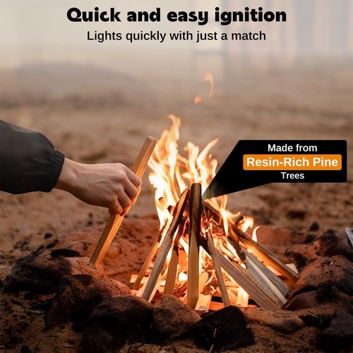 W&E Choice 10LB Fatwood Fire Starter Sticks, 130-180Pcs 100% Natural Dried Pine Kindling Wood, Easy Ignition for Campfires, Firepit, Fireplaces, BBQ, Stoves