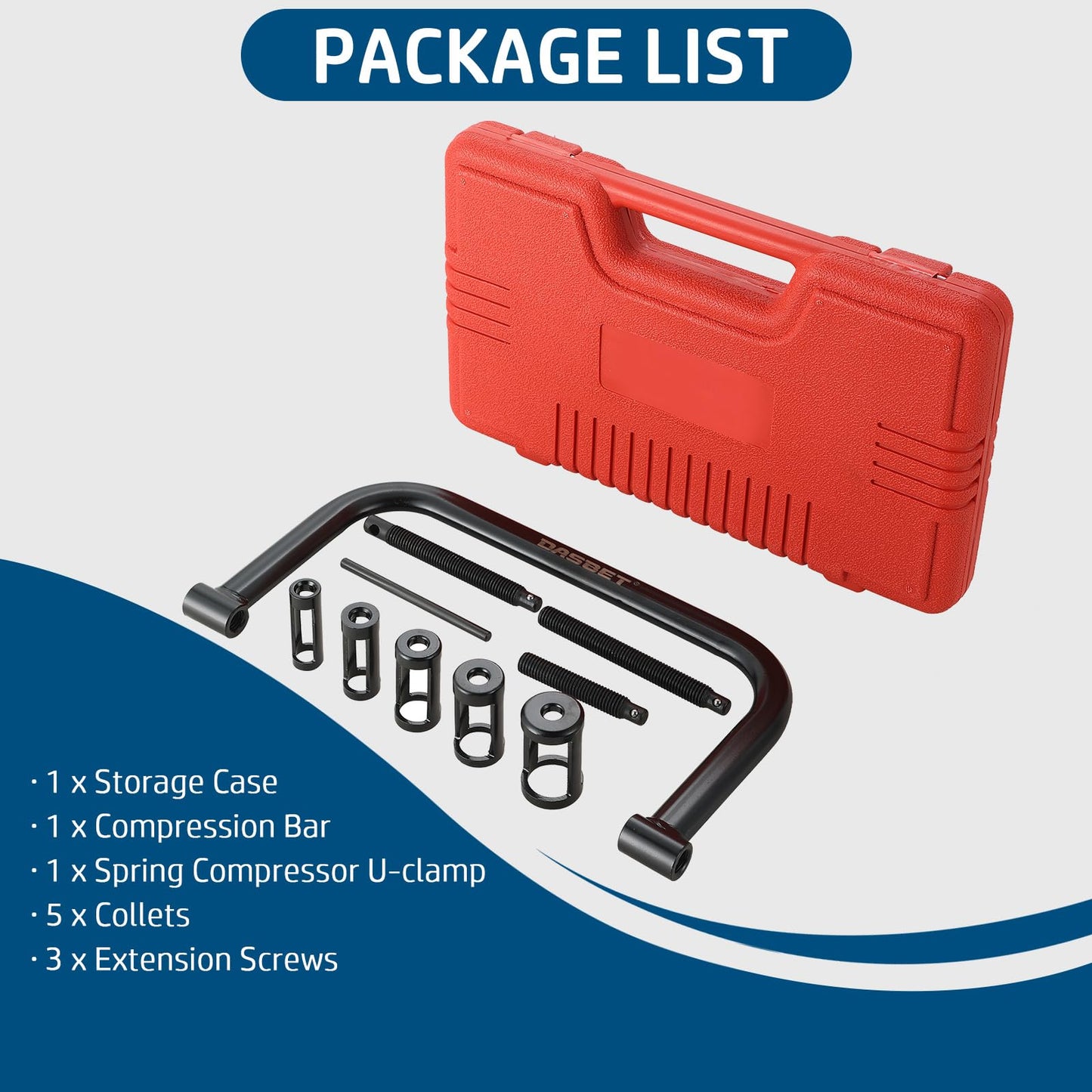 DASBET Valve Spring Compressor C Clamp Service Kit Valve Spring Removal Tool with C Clamp for ATV, Car, Motorcycle, Small Engine Vehicle Equipment