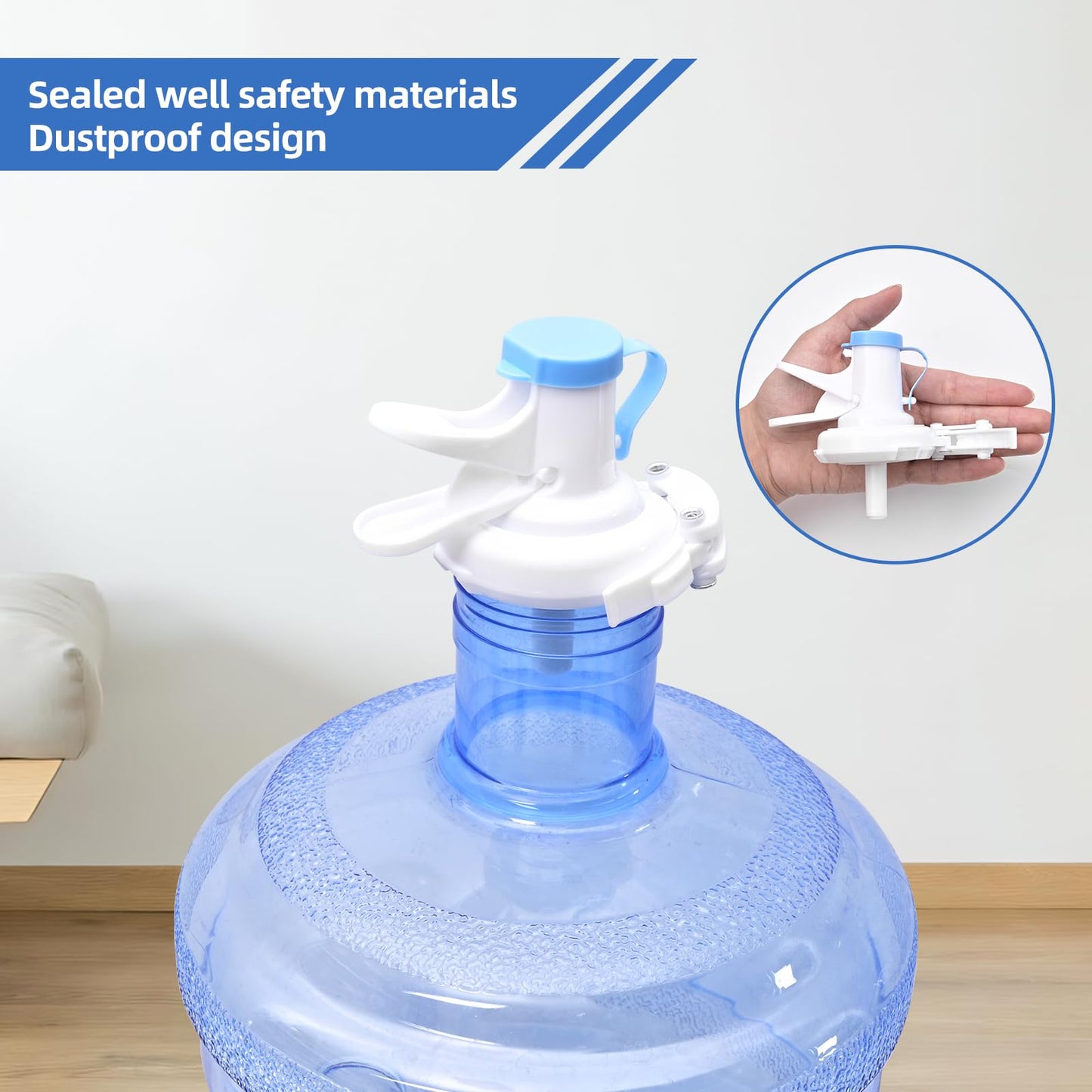 2 Pack Water Dispenser Valves,Reusable Water Spout for 5 Gallon Bottle,5 Gallon Water Jug Cap With Dust-Proof Cover,Suitable for 55mm Non Threaded Crown Top Drinking Bottle