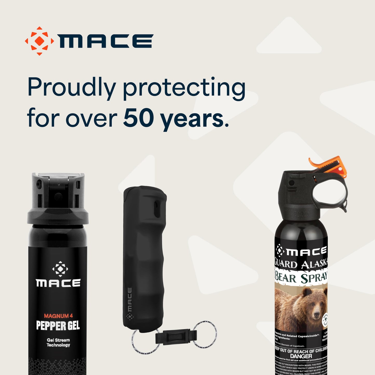Mace Pepper Spray - 2-Pack Quick Release Hard Case Model, 0.42 oz, 12 Feet Range, Max Police Strength, Long Lasting UV Dye, Flip Top Safety Cap, Self Defense Pepper Spray for Women & Men - Black