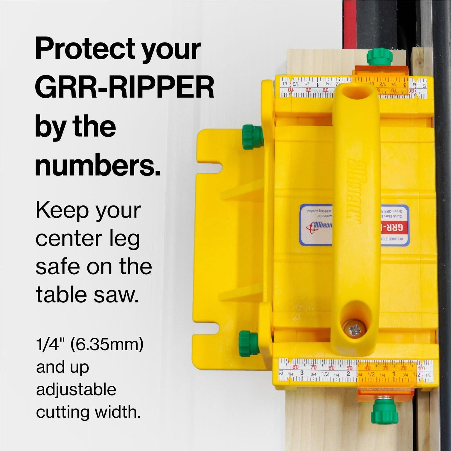 MICROJIG Grr-ripper Safe Rip Upgrade Kit, GRSR-P50K2, Compatible with GRR-RIPPER 3D Pushblock, Table Saw Safety