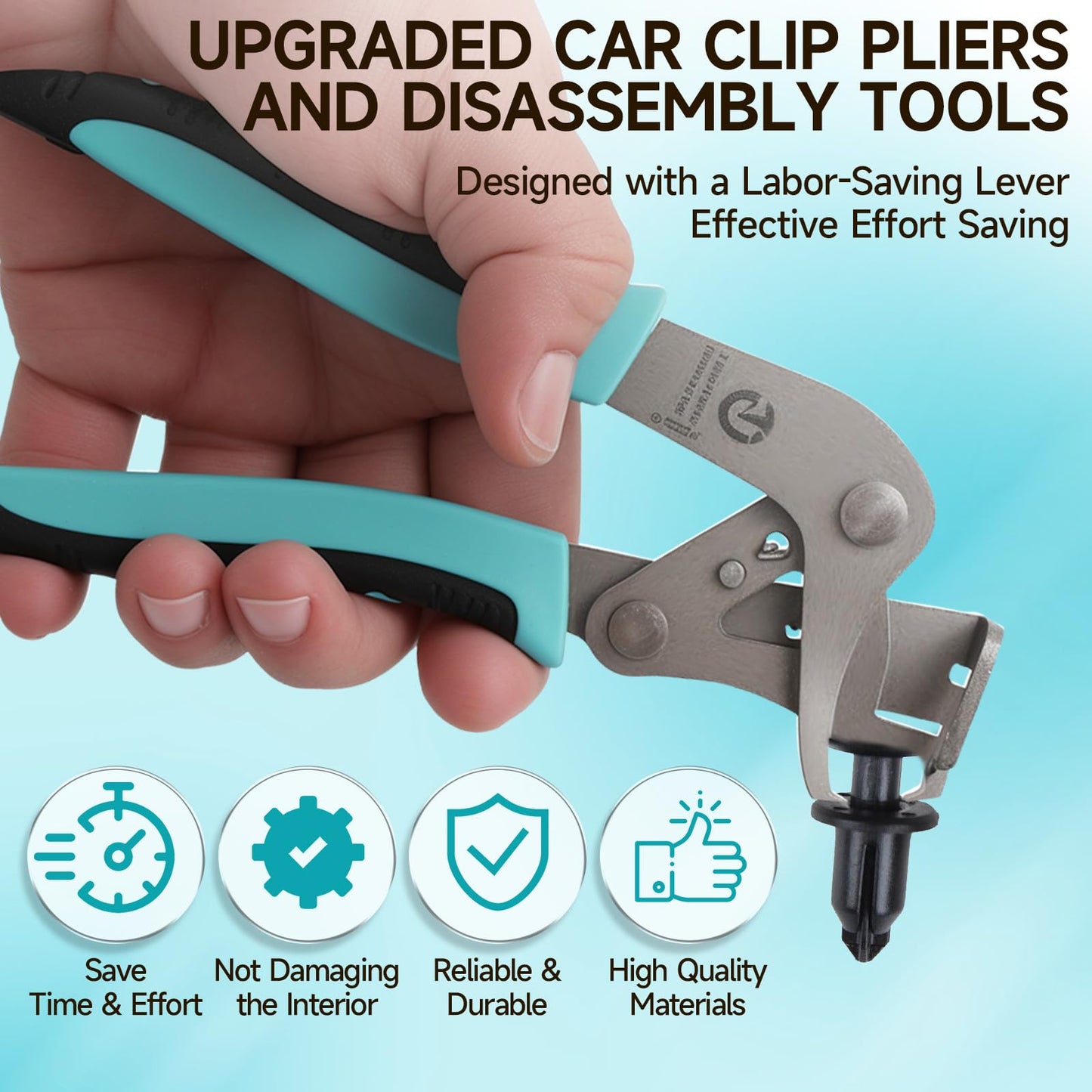 Car Clip Pliers and Disassembly Tools, Efficient Multi-Functional Automotive Snap Plier, Auto Plastic Clip Pliers, Easily Removes Plastic Fasteners, Clips, Buckles, Rivets