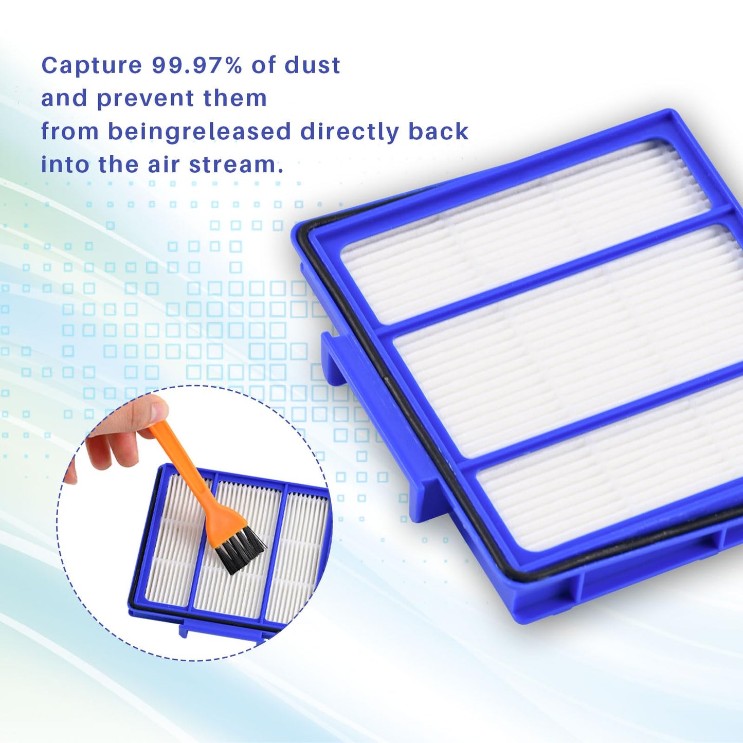 5-Pack HEPA Replacement Filters for Shark RV1001AE ION/IQ/EZ/Rocket/Robot/Pet Series Vacuums Compatible with AV2501AE, AV753, AV910/912S/915S, UR1000SR & More Vacuum Cleaner Parts