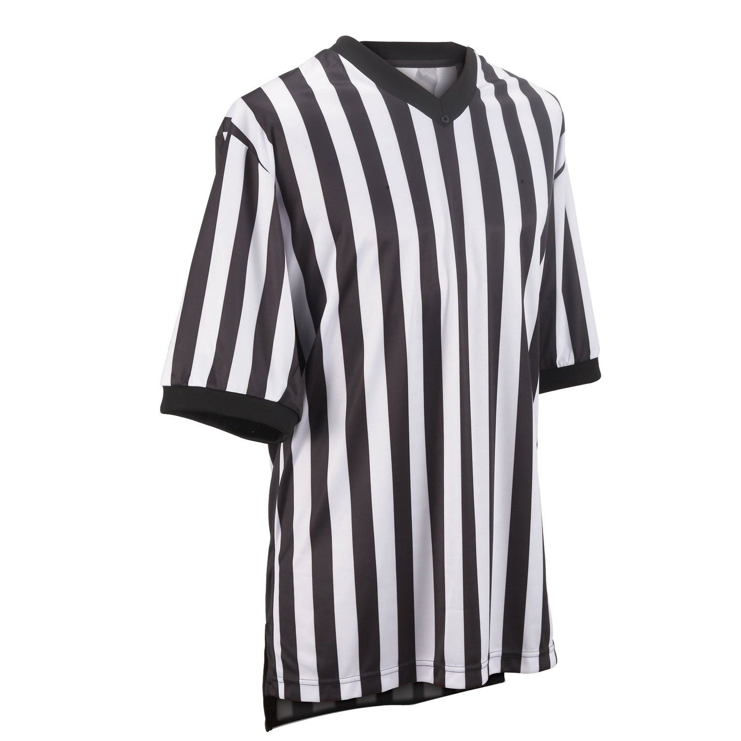 Adams USA Smitty Performance Interlocking Elite Standard V-Neck Referee Shirt (Black/White, 4X-Large)