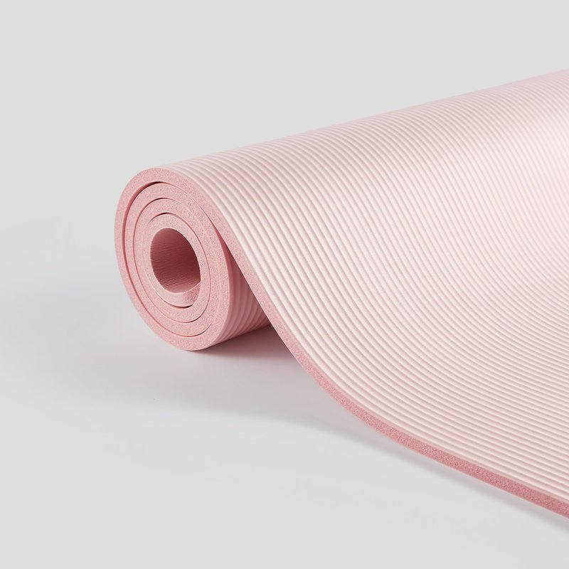 Phoenix Fitness RY1547 Exercise NBR Fitness Yoga Mat - Double Sided Anti Slip High Density Floor Mat - 185 x 61 cm - 15mm Thick with Carry Strap, Pink