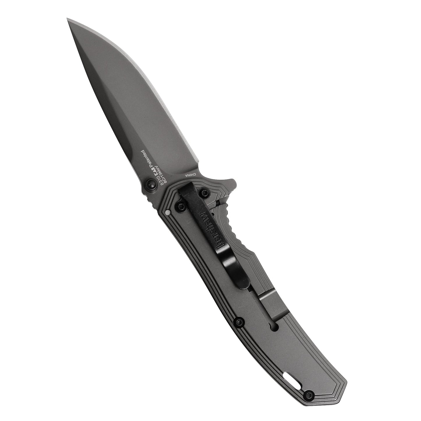 Kershaw Fringe Pocket Knife, Gray, 3 Inch Drop Point Blade