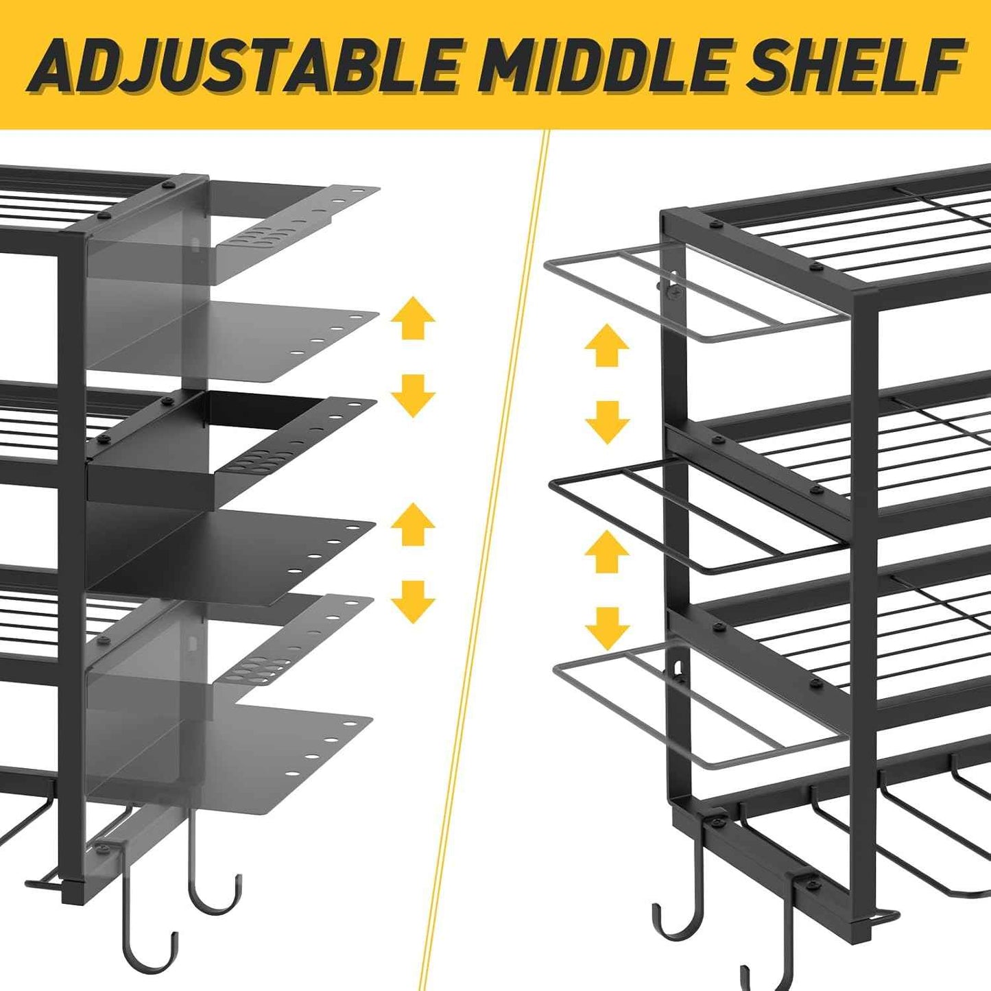 Heavy-Duty Wall-Mount Power Tool Organizer - 3 Extra Large Layers, 300lbs Capacity, 8 Cordless Drill Holders for Garage & Workshop