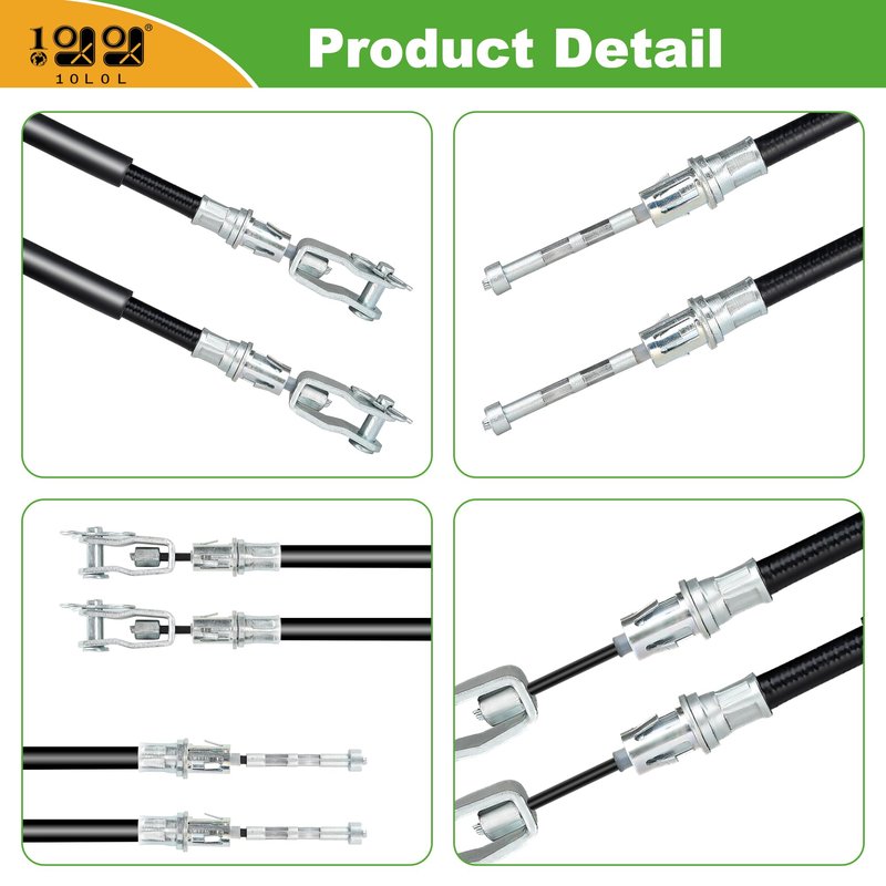 10L0L Golf Cart Brake Cable for Club Car Precedent 2008-up, L+R Driver and Passenger Side, OEM# 103528701 102557501 103528702 102557502 (1 Set)