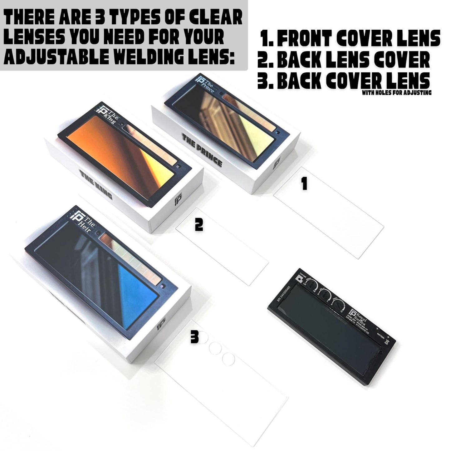 Ridge Products 5 Pack Back Cover Clear Lens For Royal Series Adjustable Welding Lenses | May Fit Other Brands