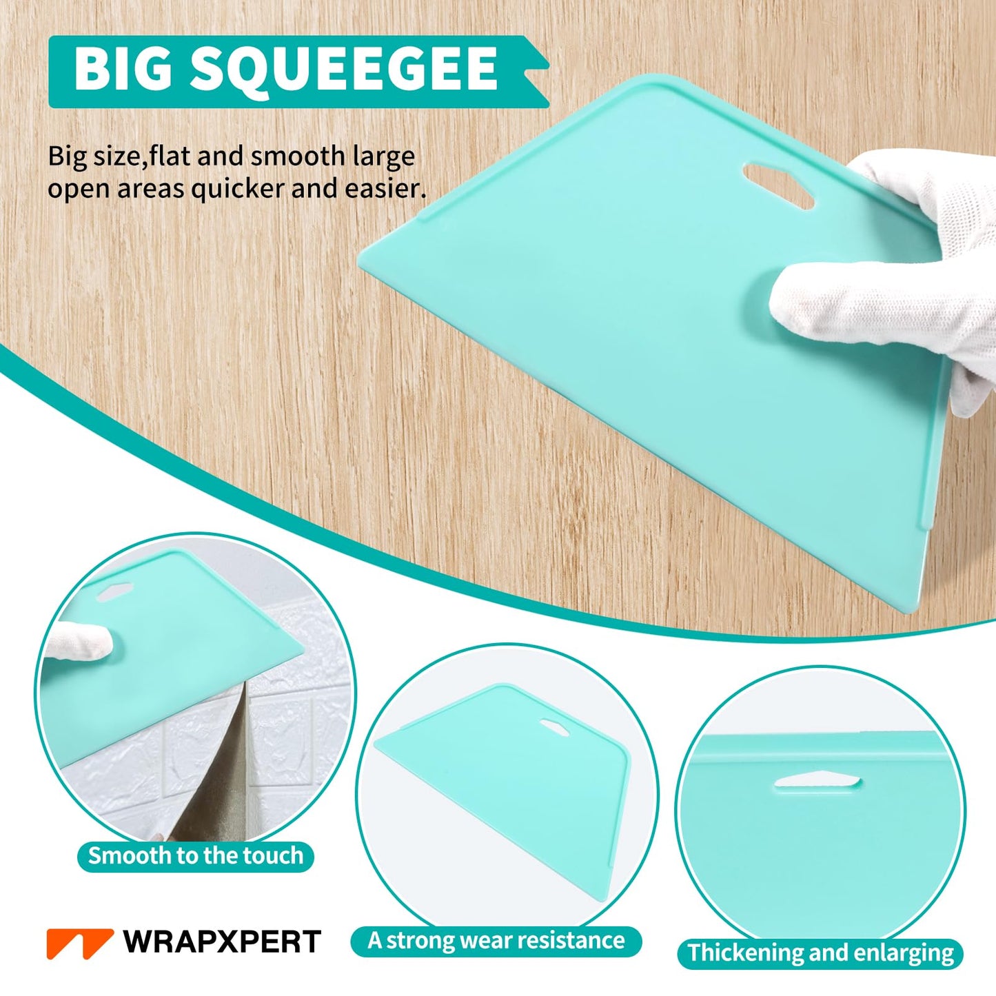 WRAPXPERT Wallpaper Smoothing Tool,Wallpaper Tools Included Felt Squeegee,Craft Knife,Wallpaper Brush,Wallpaper Scraper Tool for Peel and Stick Wallpaper,Window Tint Film,Wallpaper Adhesive