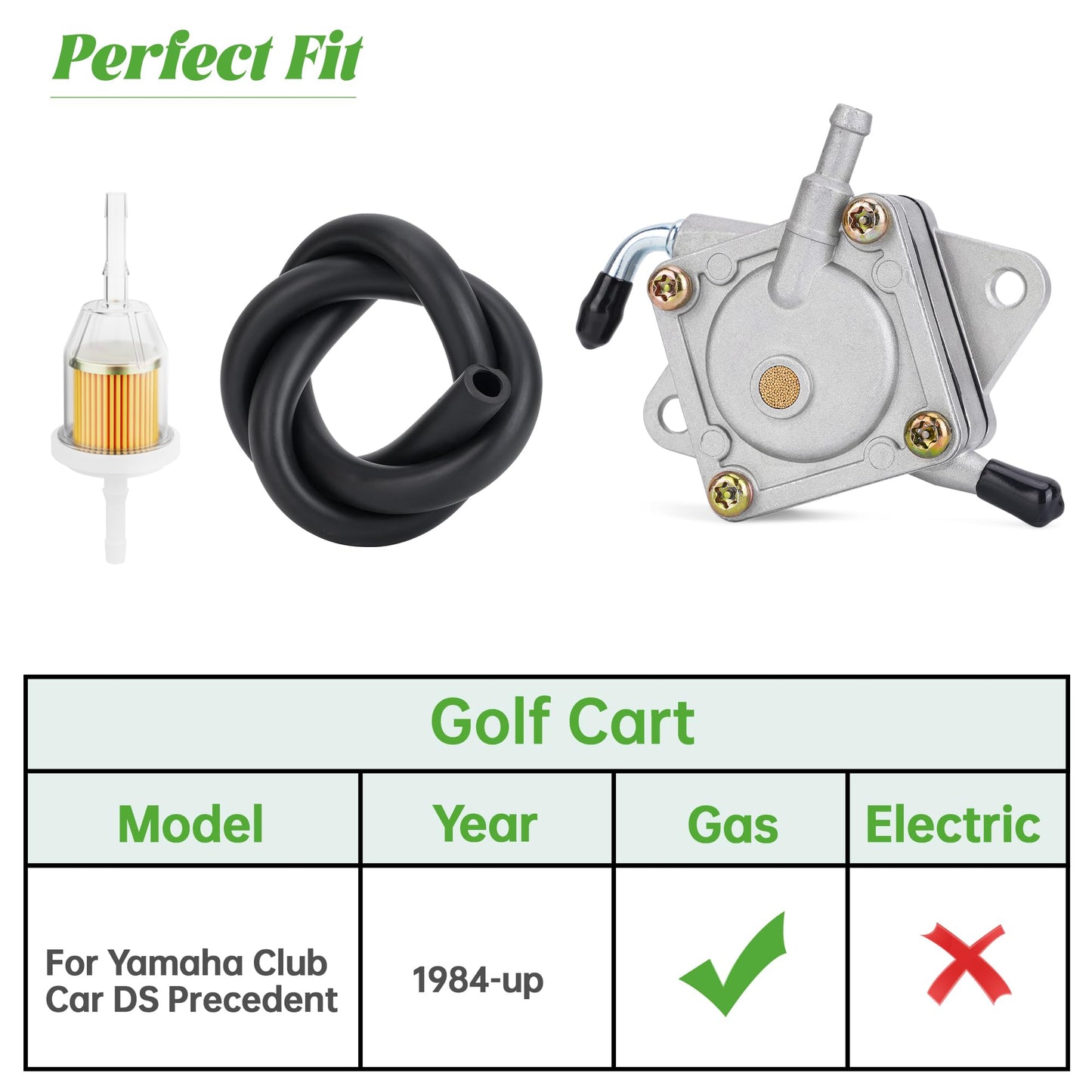 10L0L Golf Cart Fuel Pump Impulse Kit for Yamaha Club Car DS/Precedent Gas Golf Cart, Replace OEM 1014523, 1014524, JN6-F4410-00, JF2-24410-20