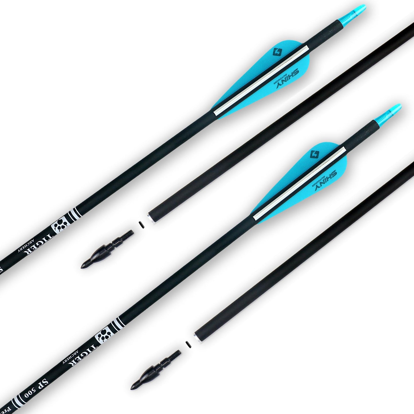 TIGER ARCHERY 30" Carbon Arrows for Compound Recurve Bow Hunting Target