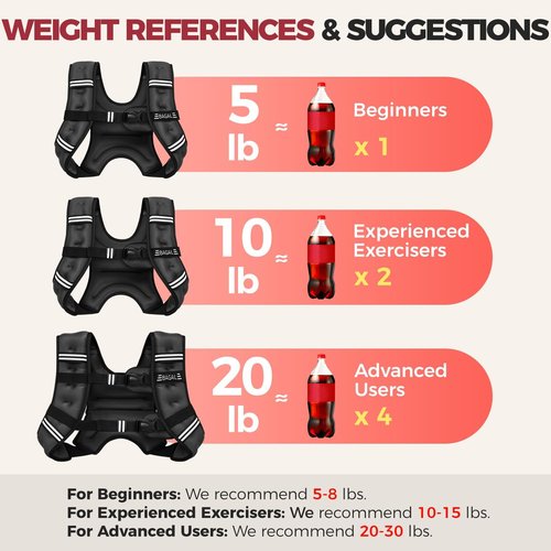 BAGAIL Comfort-Fit Weighted Vest - Even Weight Distribution for Faster Weight Loss | No-Chafe Design, 5-30lbs