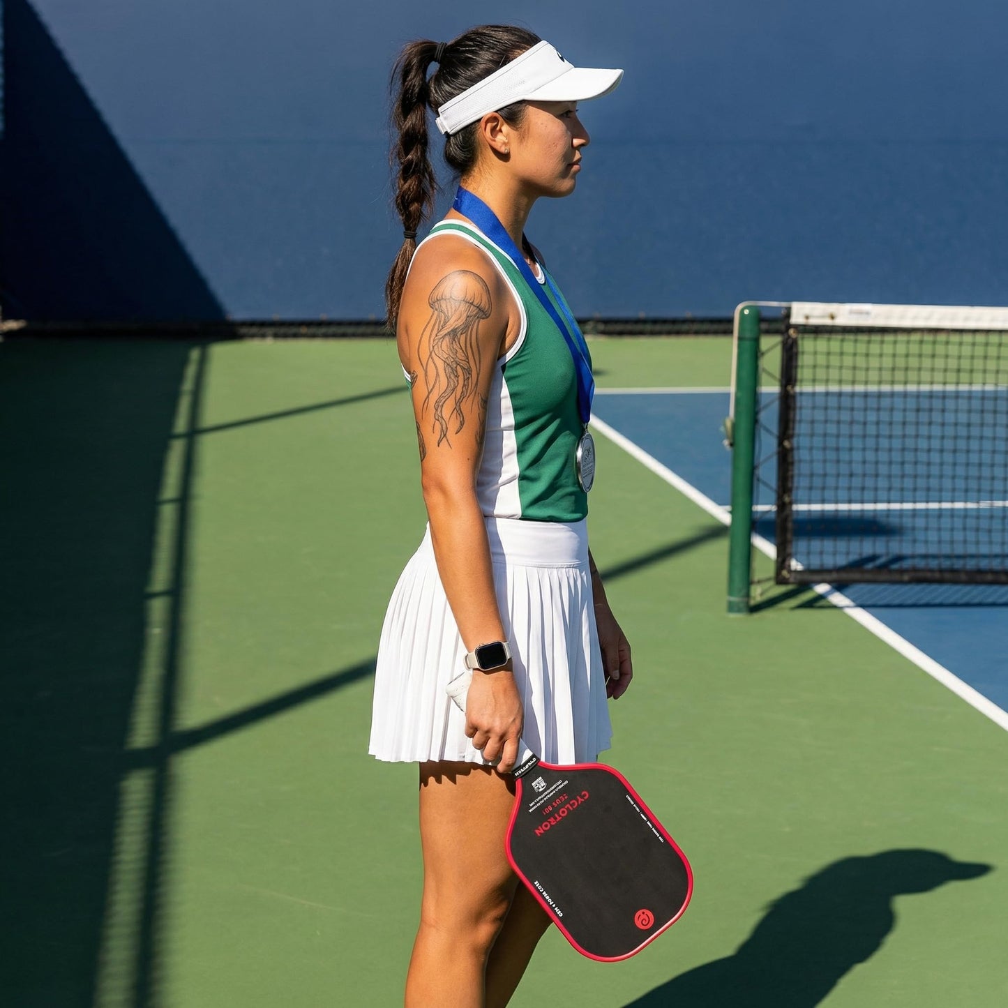 CYCLOTRON ZEUS001 Pickleball Paddle – 16.47” Elongated Shape - GEN4 Polypropylene Core, 3-Layer T700 Carbon Fiber Face - 16mm, Includes Paddle Cover
