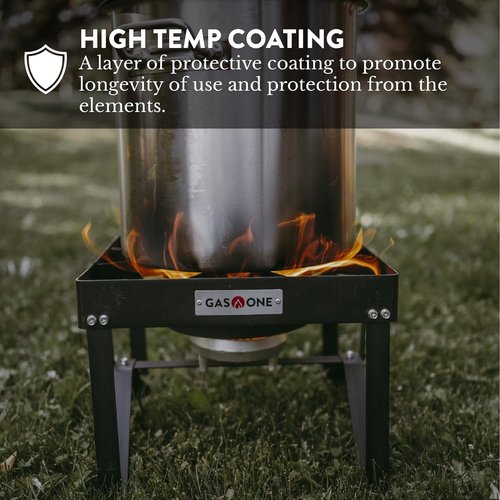 GasOne B-5200KA Outdoor Cooker with High Pressure Steel Braided Hose Propane Burner Camp Stove