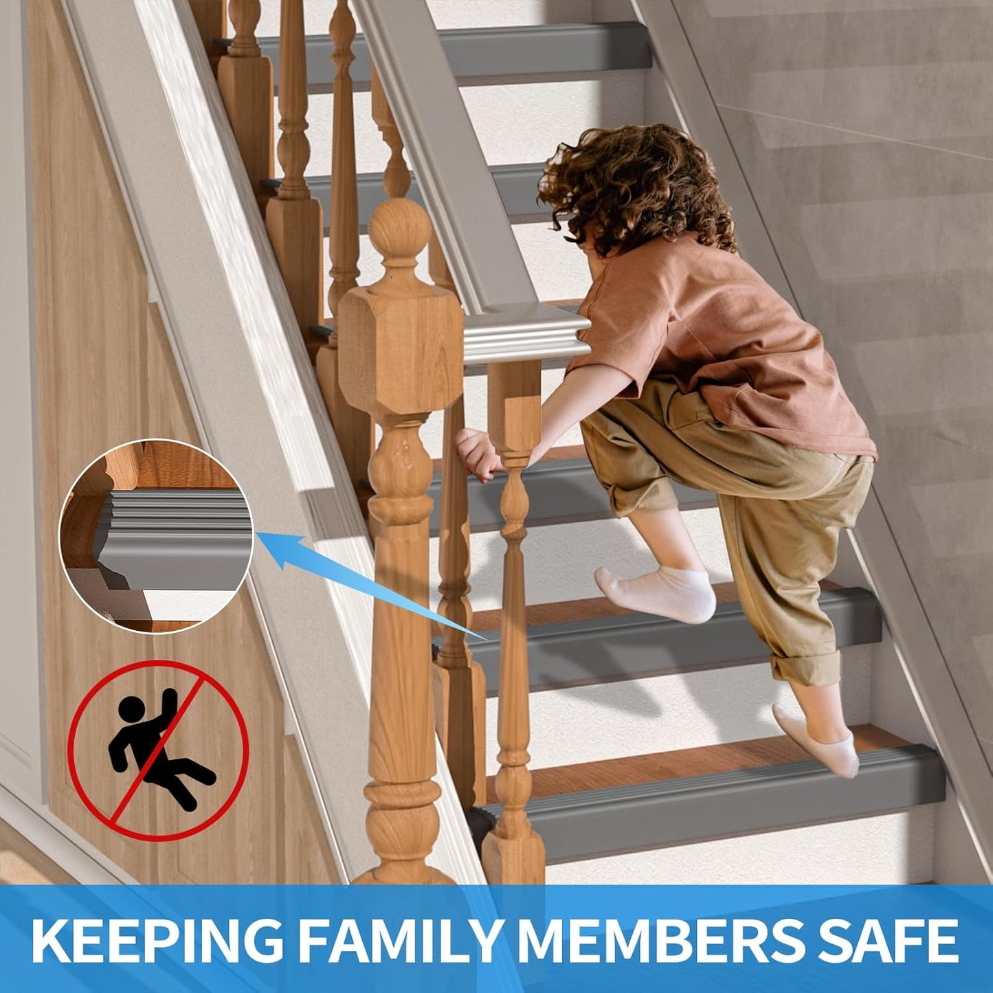 Self-Adhesive Rubber Stair Nosing Trim - 40 FT Black Edge Protector for Indoor & Outdoor Steps