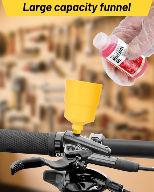 ezmtb Brake Bleed Kit for Shimano, TEKTRO, TRP Hydraulic Disc Brakes, Bicycle Hydraulic Brake Bleed Kit Including 120 ML Mineral Oil Brake Fluid, Funnel